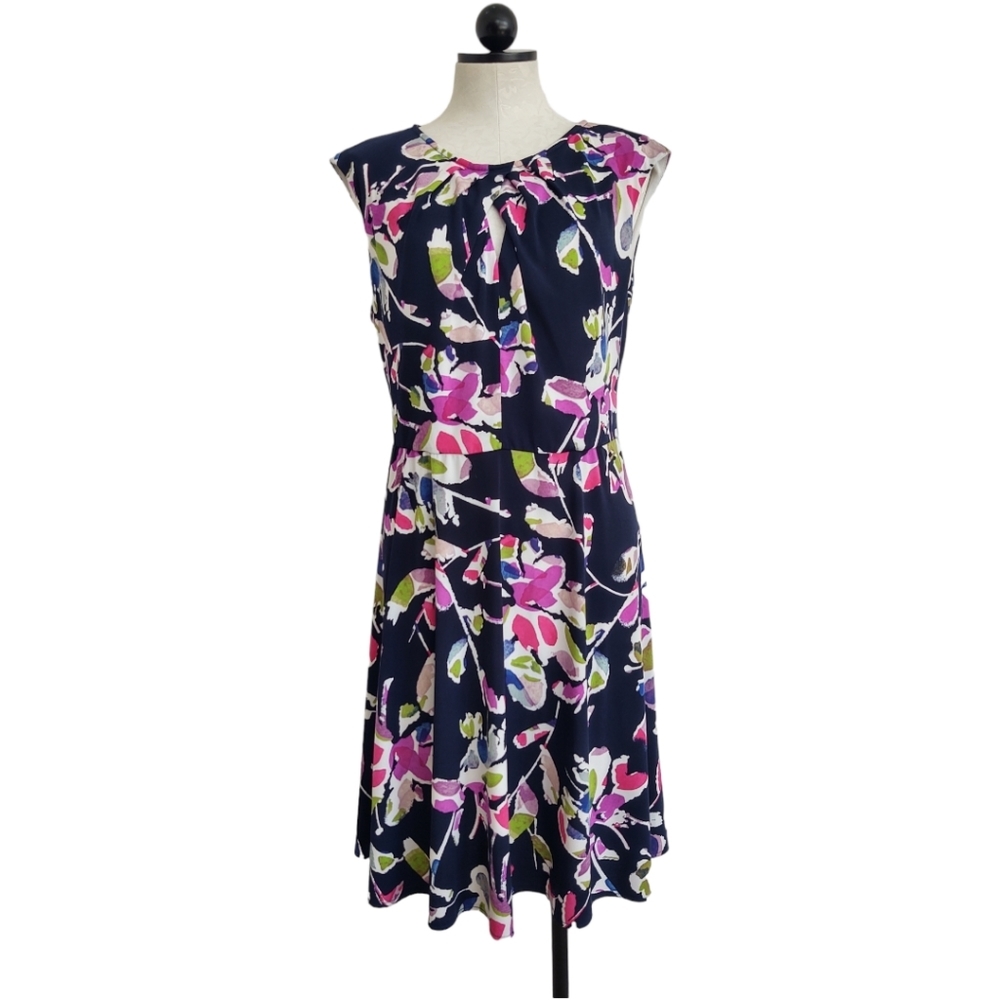 Stitch Fix WISP Floral 'Ceena' Jersey Dress Navy Multicolor Size 14